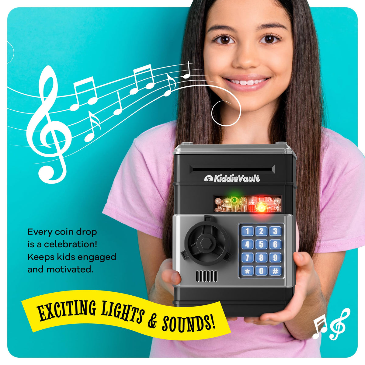 Imagineers KiddieVault: Electronic Piggy Bank with Passcode & ATM Safe