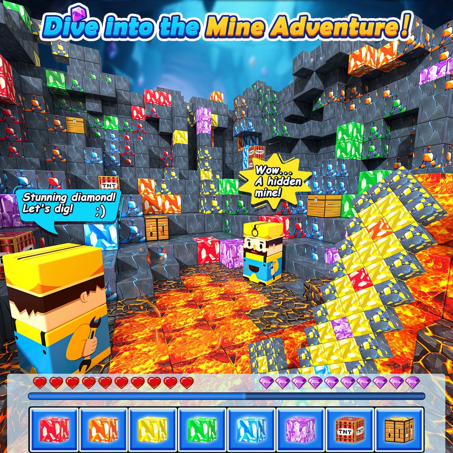 Imagiomo 100PCS Magnetic Blocks - Mine Magnet World Adventure Set for Ages 3-8 | STEM Building Toys