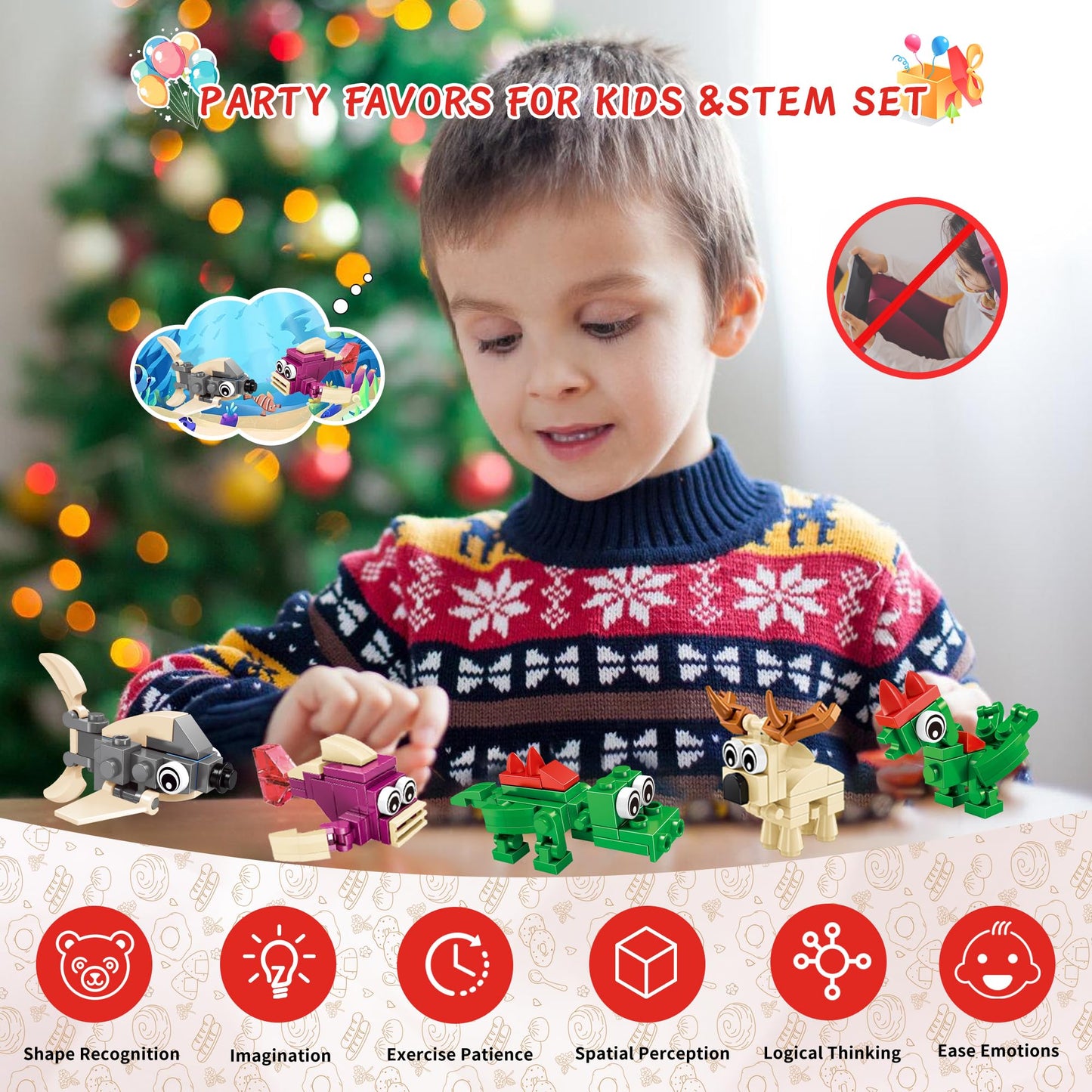 IMCUAMK 24 Pcs Animal Building Sets – 72 Figures, 3-in-1 STEM Blocks for Kids 6+