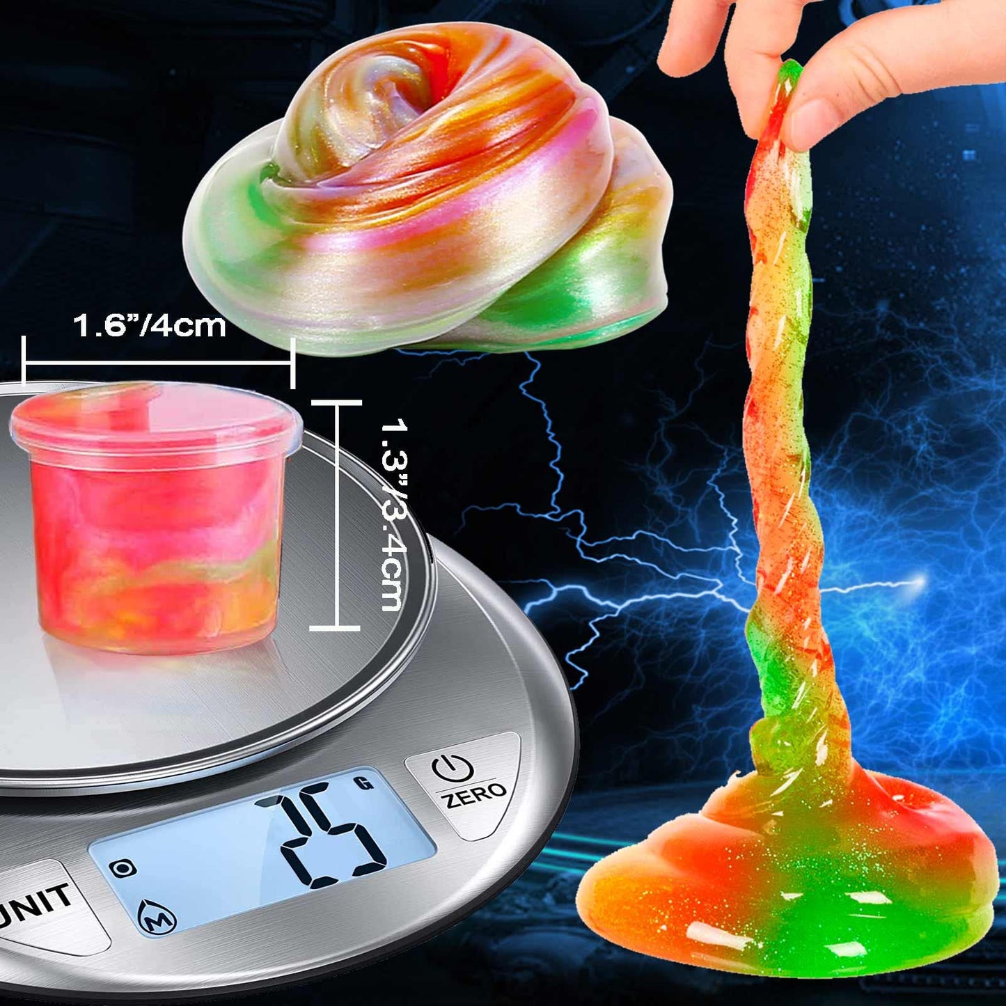 iMelitoy Galaxy Slime Party Favors 24 Pack – Reusable Non-Sticky Slime for Kids