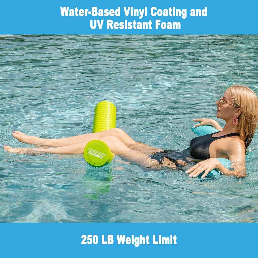 IMMERSA Jumbo Pool Noodles – Premium Soft, UV-Resistant Foam Noodles for Adults (Green)