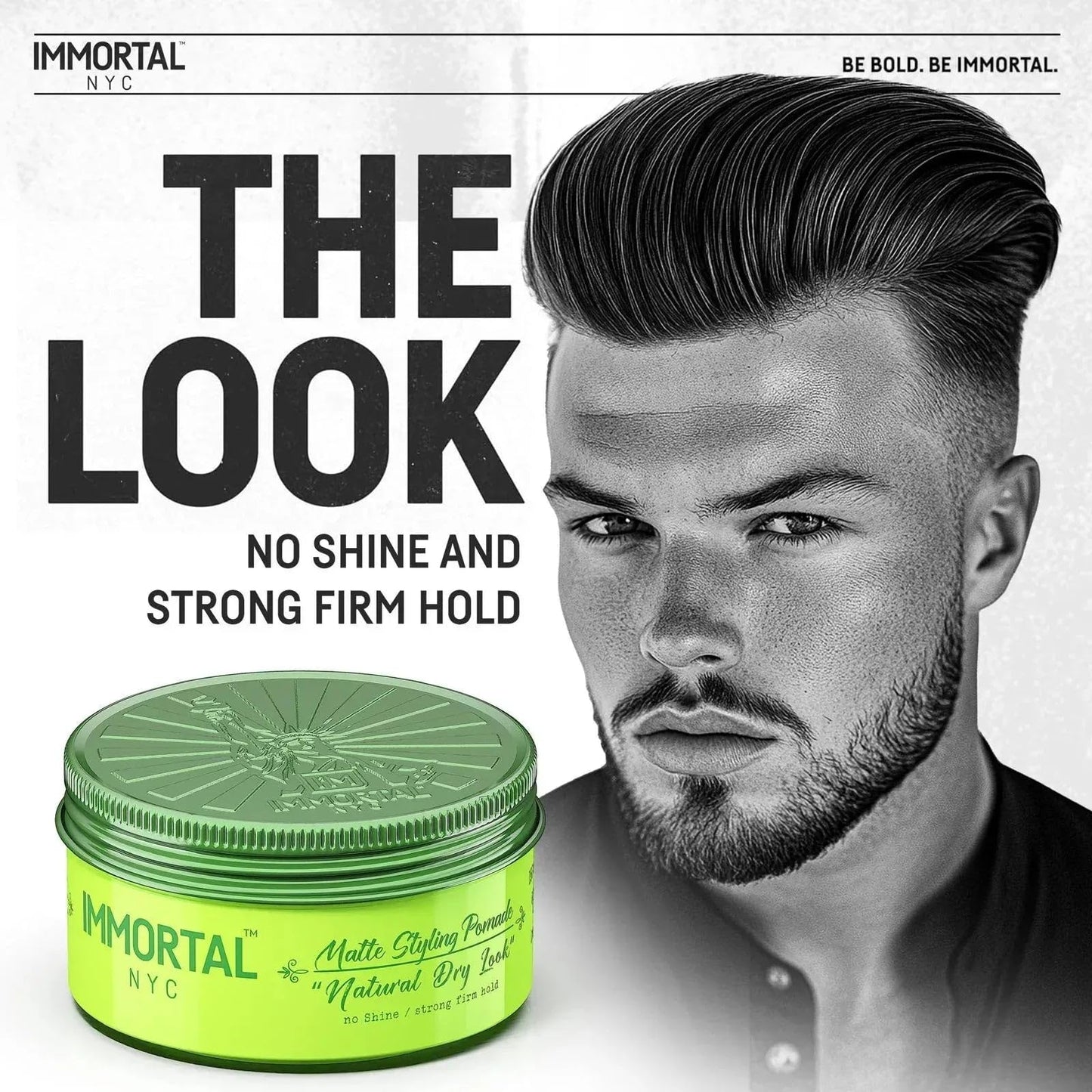 Immortal NYC Natural Dry Look Hair Wax – 8/9 Hold, Matte Finish, All-Natural, Water-Based