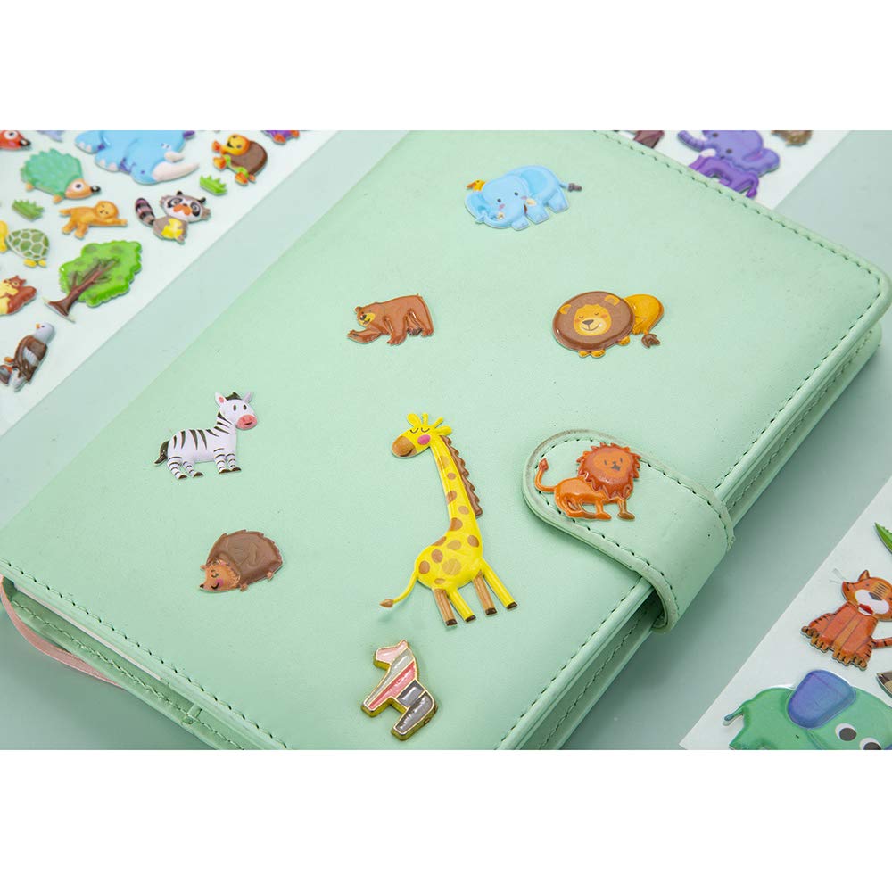 IMNEXT2U 3D Puffy Stickers for Kids – Reusable Foam Sticker Pack, 4 Sheets, 60+ Pieces, Dinosaurs & Animals