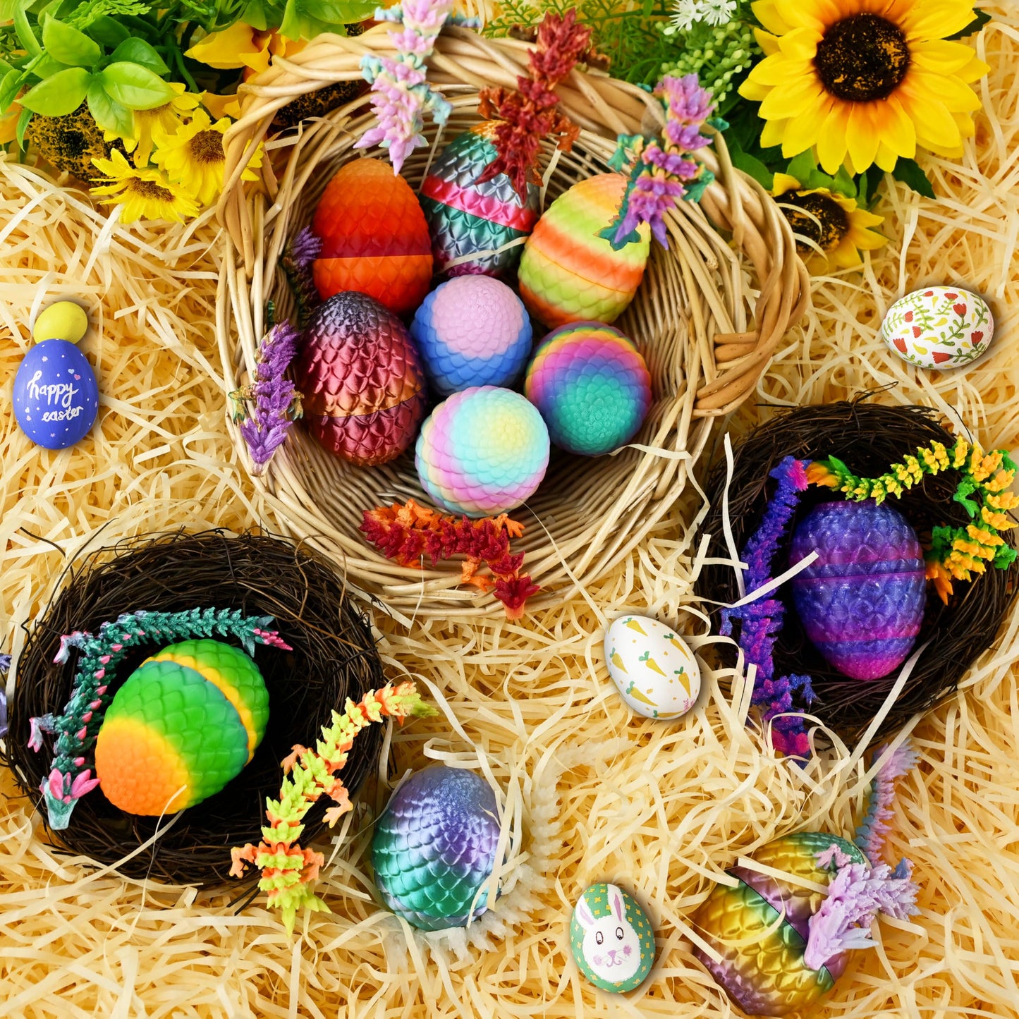 Impossmaker 12-Pack 3D Printed Dragon Eggs with Dragon Inside – Unique Gifts & Desk Decor