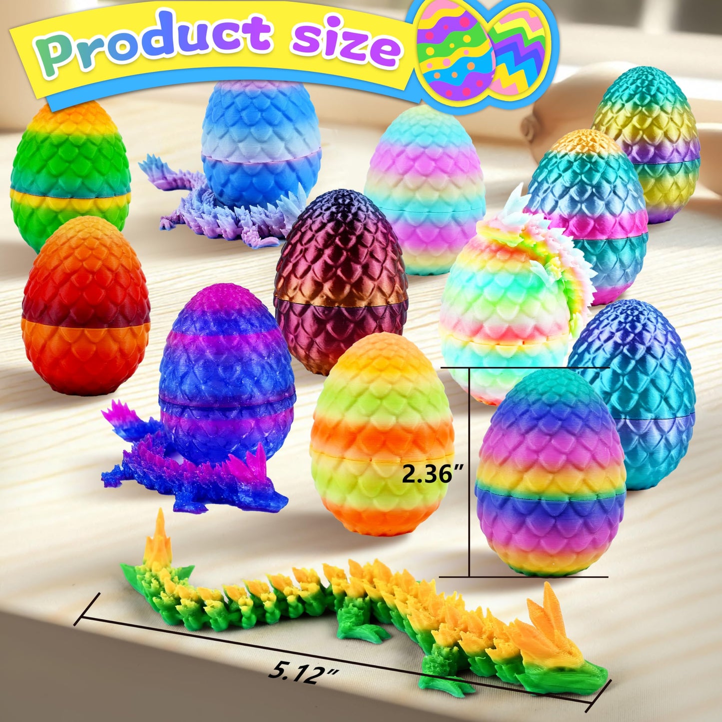 Impossmaker 12-Pack 3D Printed Dragon Eggs with Dragon Inside – Unique Gifts & Desk Decor