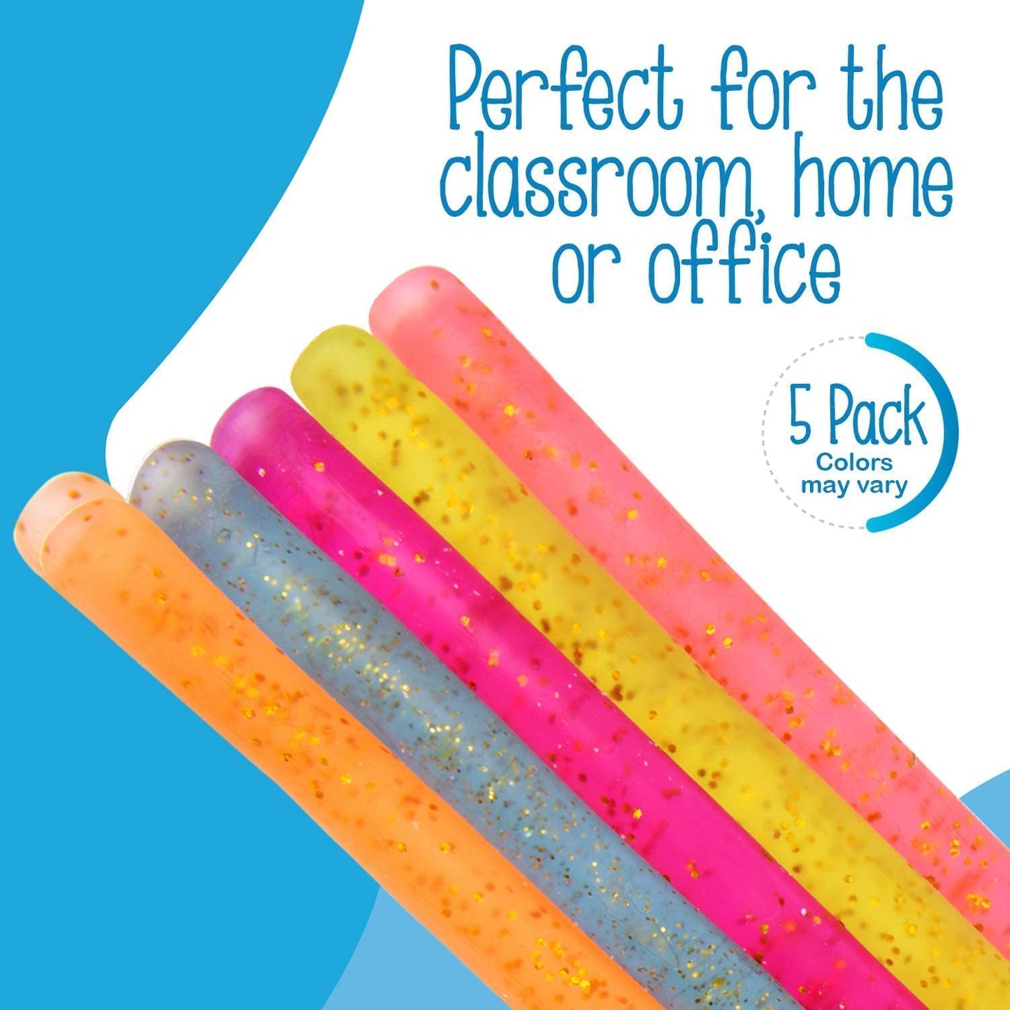 IMPRESA Glitter Sensory Noodle Strands — Monkey Noodle Fidget 5-Pack