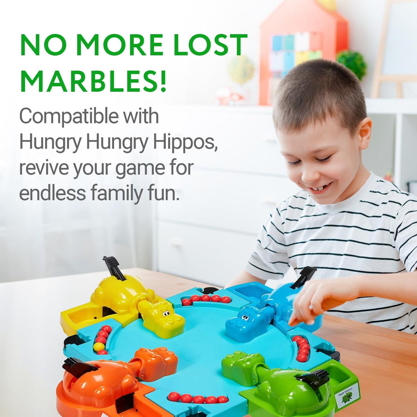IMPRESA Replacement Marbles – 21-Piece Hippos Set (19 Red, 2 Yellow)