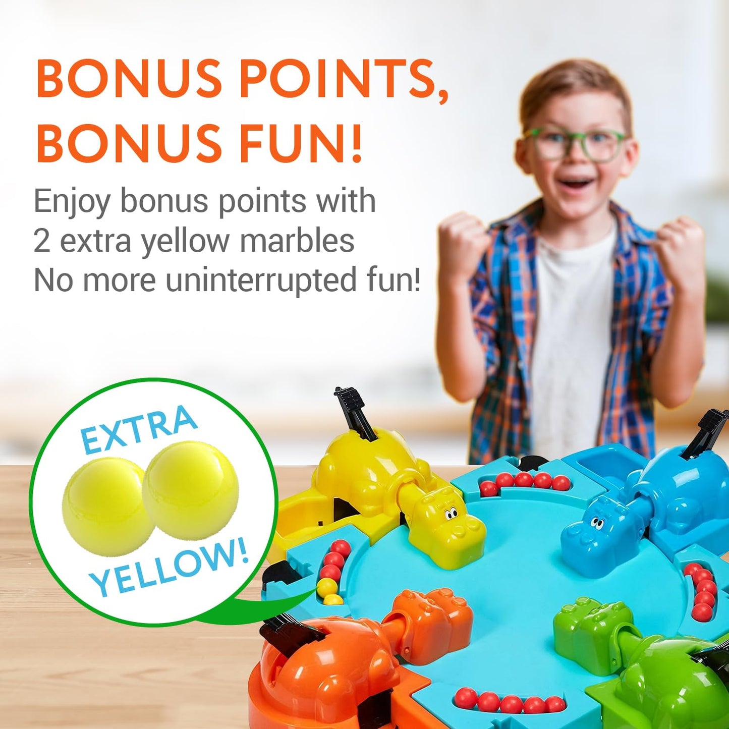 IMPRESA Replacement Marbles – 21-Piece Hippos Set (19 Red, 2 Yellow)