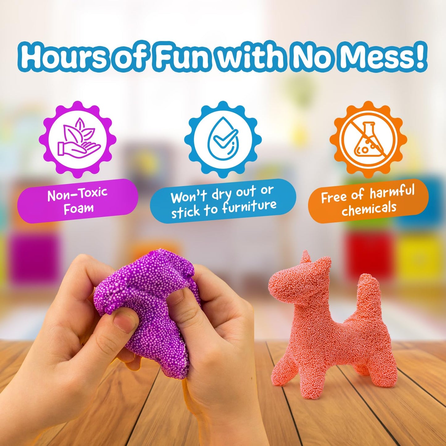 IMPRESA Monkey Foam Giant Blocks – 5-Pack for Creative, Calming Sensory Play (Ages 3+)