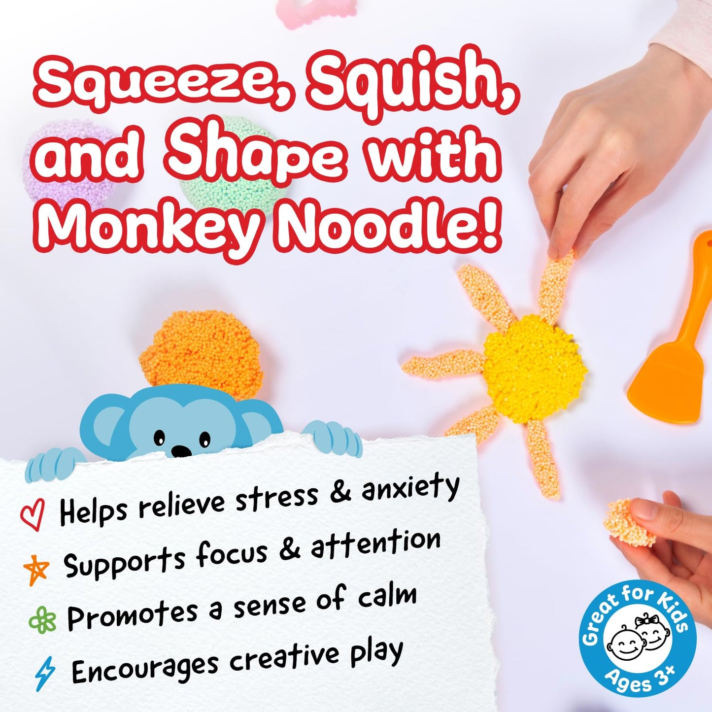 IMPRESA Monkey Foam Giant Blocks – 5-Pack for Creative, Calming Sensory Play (Ages 3+)