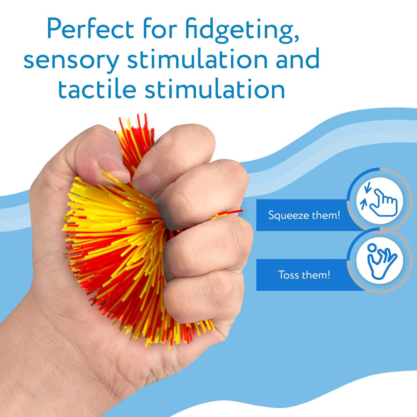 IMPRESA Monkey Stringy Balls – Pack of 3 Silicone Stress Fidget Toys