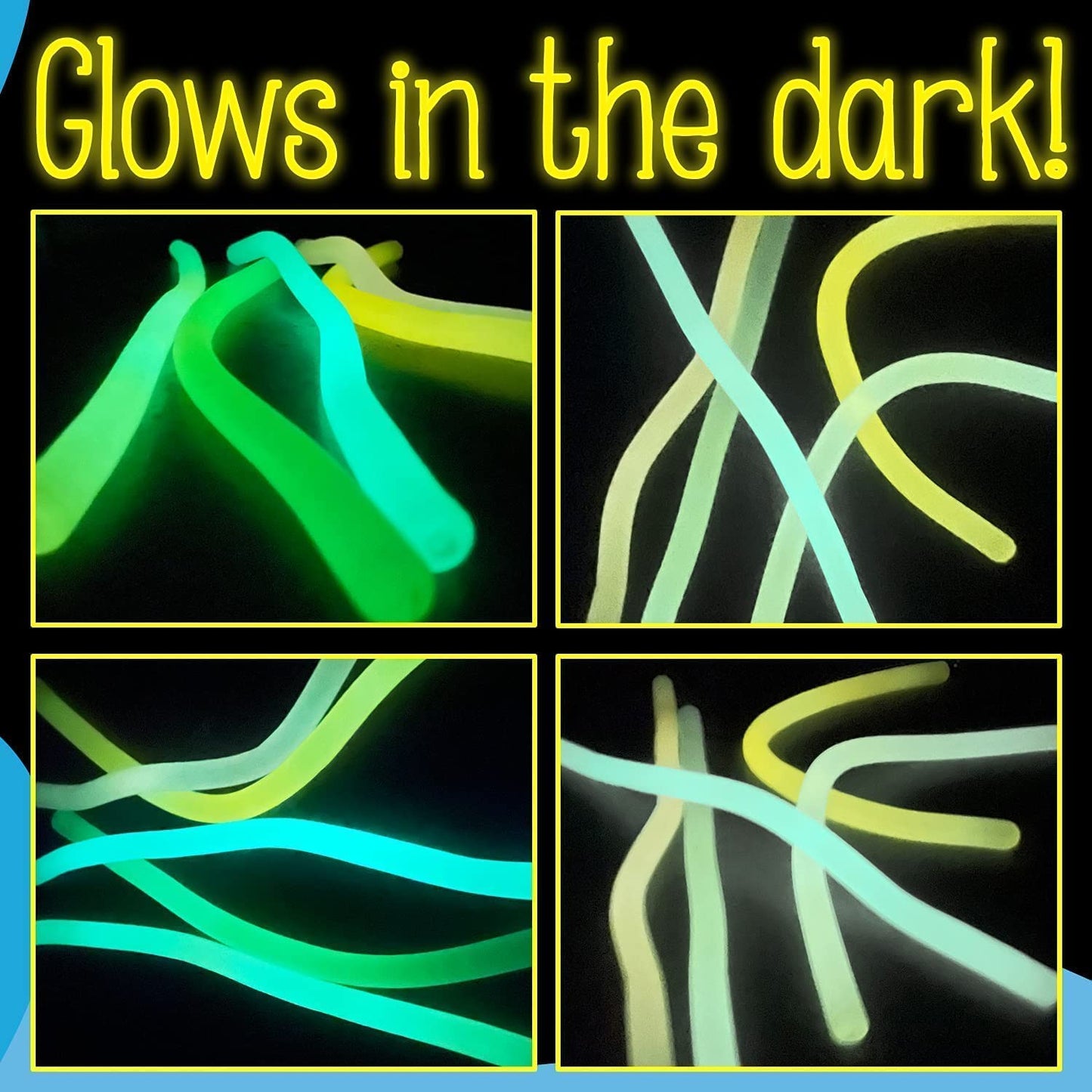 IMPRESA Noodles Toy - Glow-in-The-Dark Stretchy Fidget 5-Pack, Multicolor