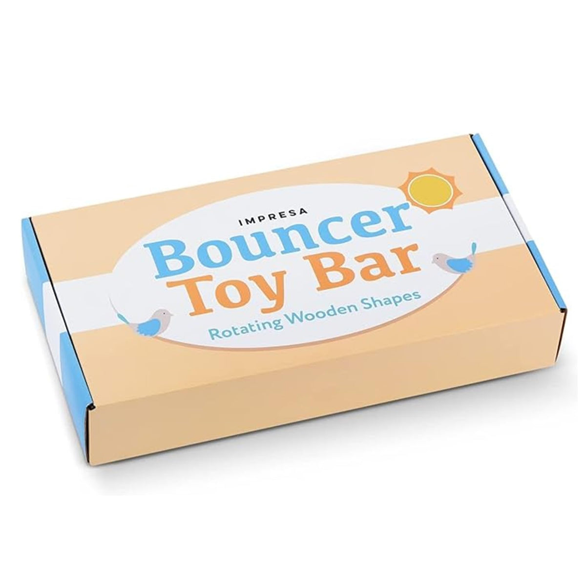 IMPRESA Wooden Toy Bar for BabyBjorn Bouncer - Medium, Splinter-Free Wood with Bird Hand-Eye Play
