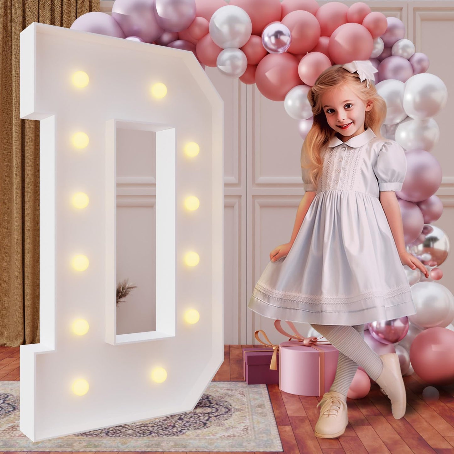 imprsv 4FT Marquee Letter D – Large Light Up Party Decor for Weddings & Events