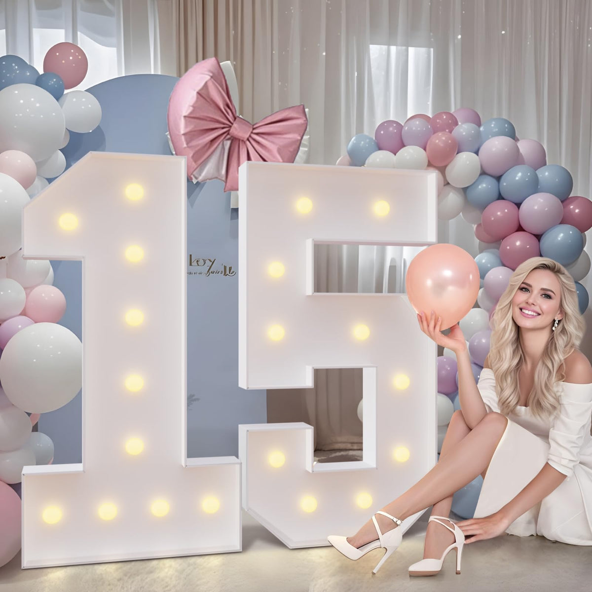 imprsv 4FT Marquee Number 5 - DIY Light Up Birthday & Anniversary Party Decor