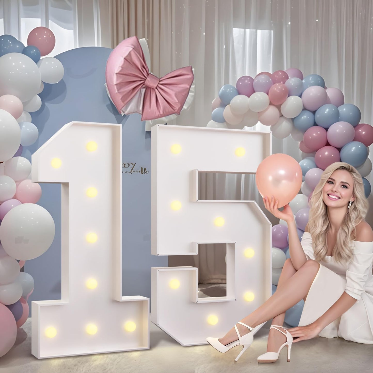 imprsv 3FT Marquee Numbers - Light Up Birthday & Anniversary Decor | Pre-Cut Foam Board Kit