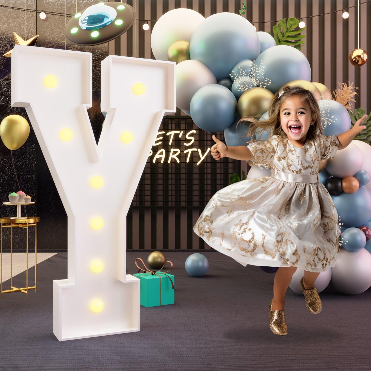 imprsv Marquee Y Letter – 3FT Light-Up Party Decor for Weddings, Birthdays & Baby Showers