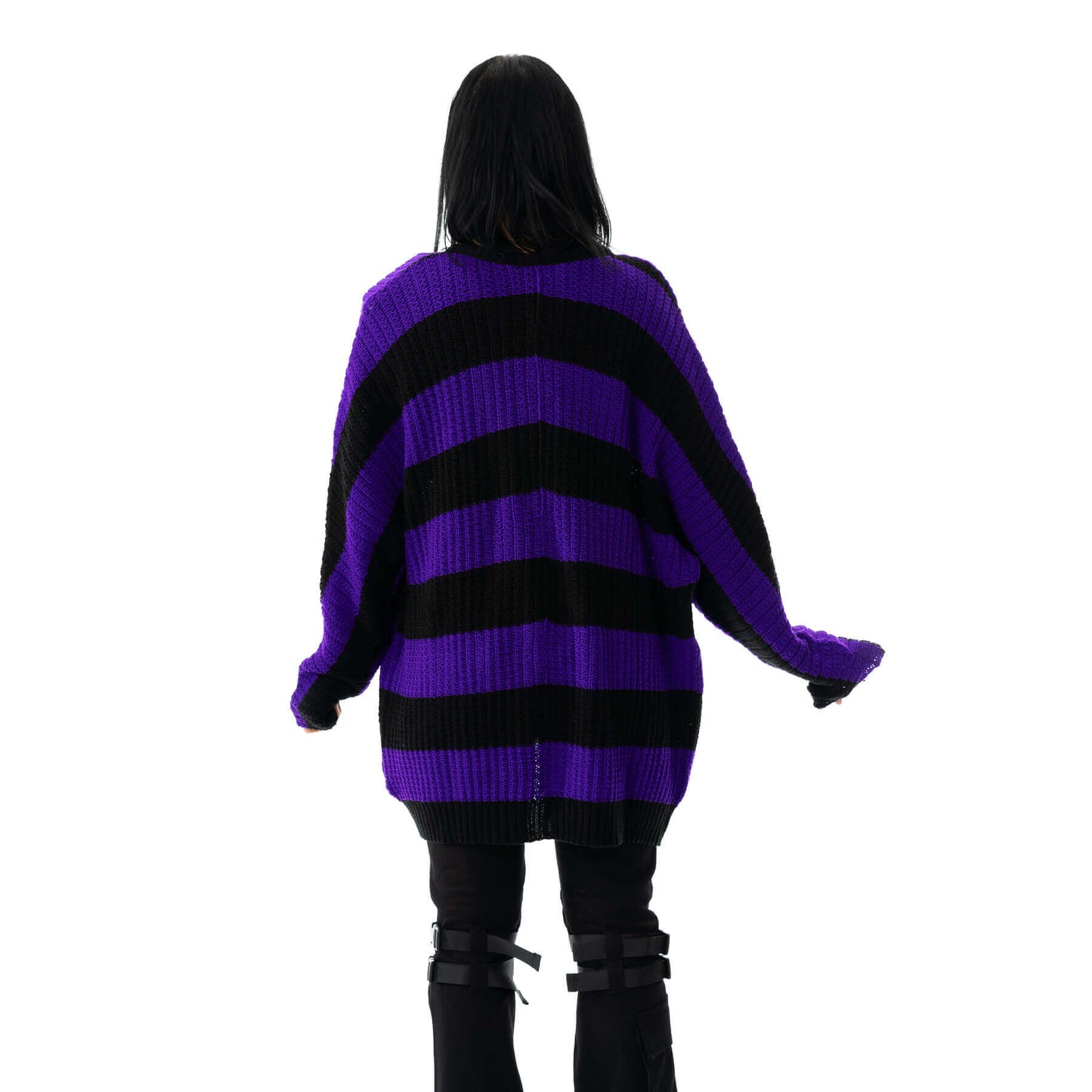 Heartless In a Daze Cardigan in Black and Purple