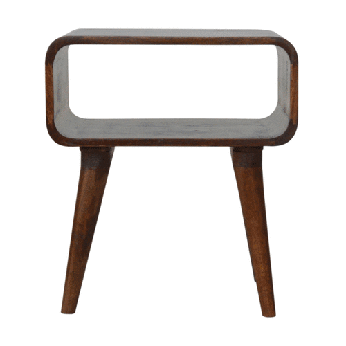 Chestnut Curved Edge Bedside