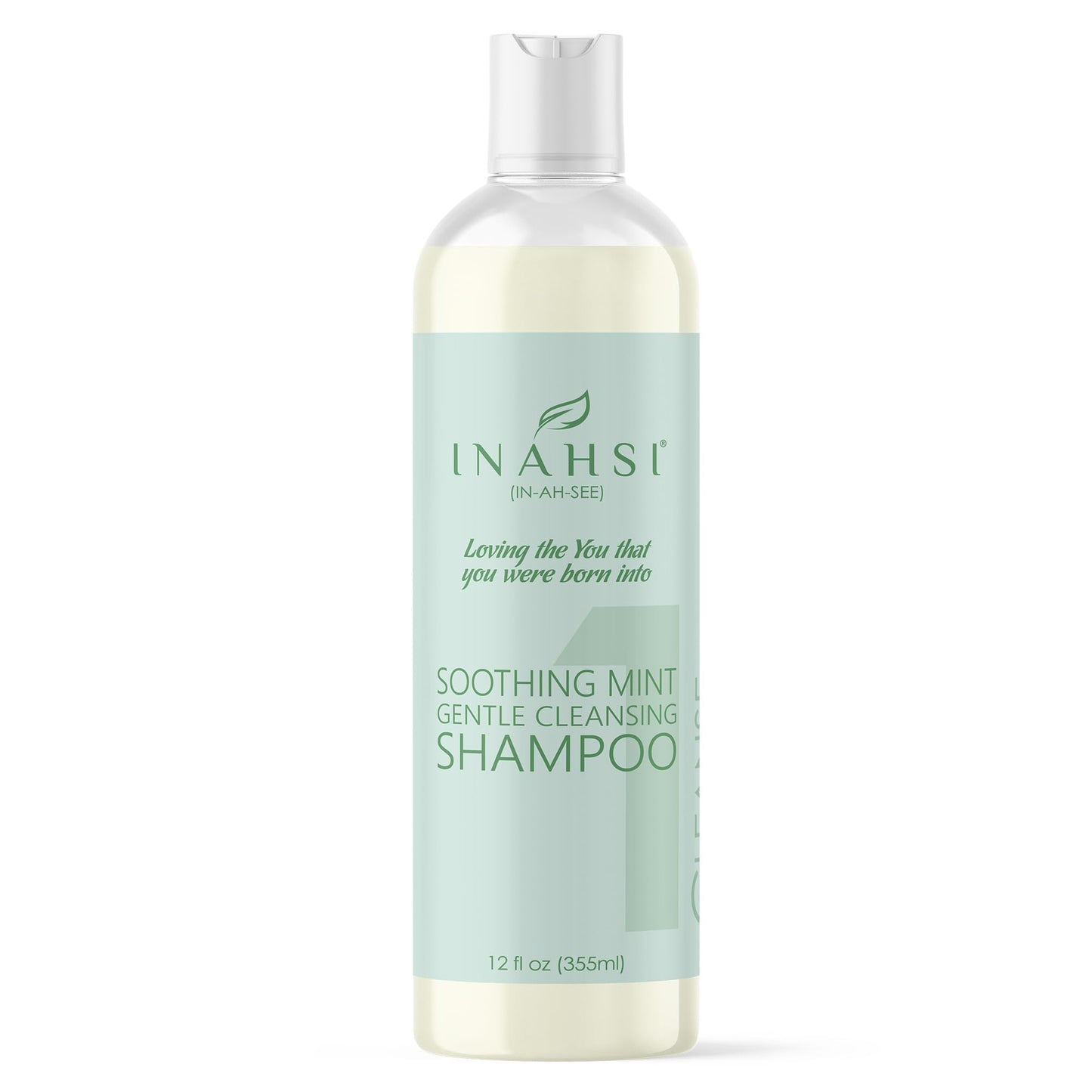 Inahsi Soothing Mint Gentle Cleansing Shampoo – Curl-Friendly, Sulfate-Free, USA Made 12 oz