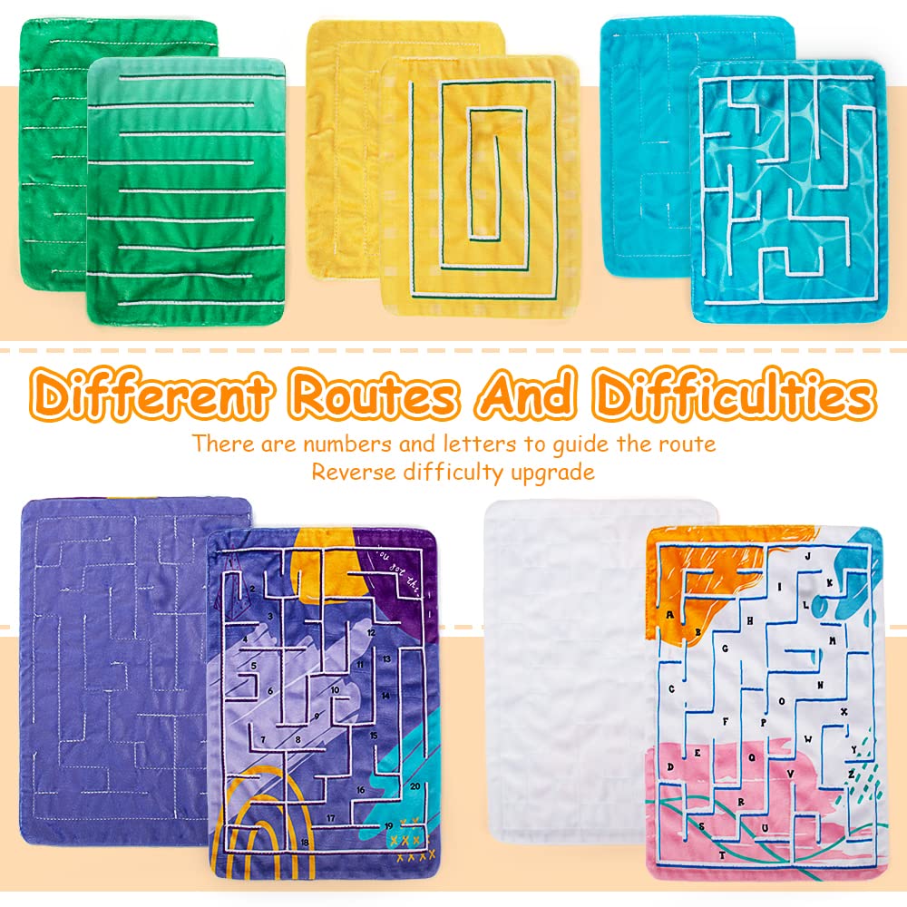 Inbeby 5 Pcs Marble Maze Mat — Sensory Fidget Toys, 2 Sizes, Soft Quiet, Calming for Kids & Adults