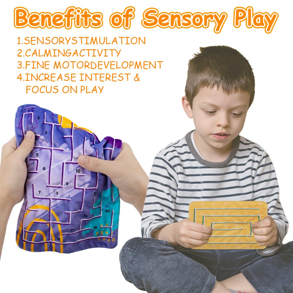 Inbeby 5 Pcs Marble Maze Mat — Sensory Fidget Toys, 2 Sizes, Soft Quiet, Calming for Kids & Adults