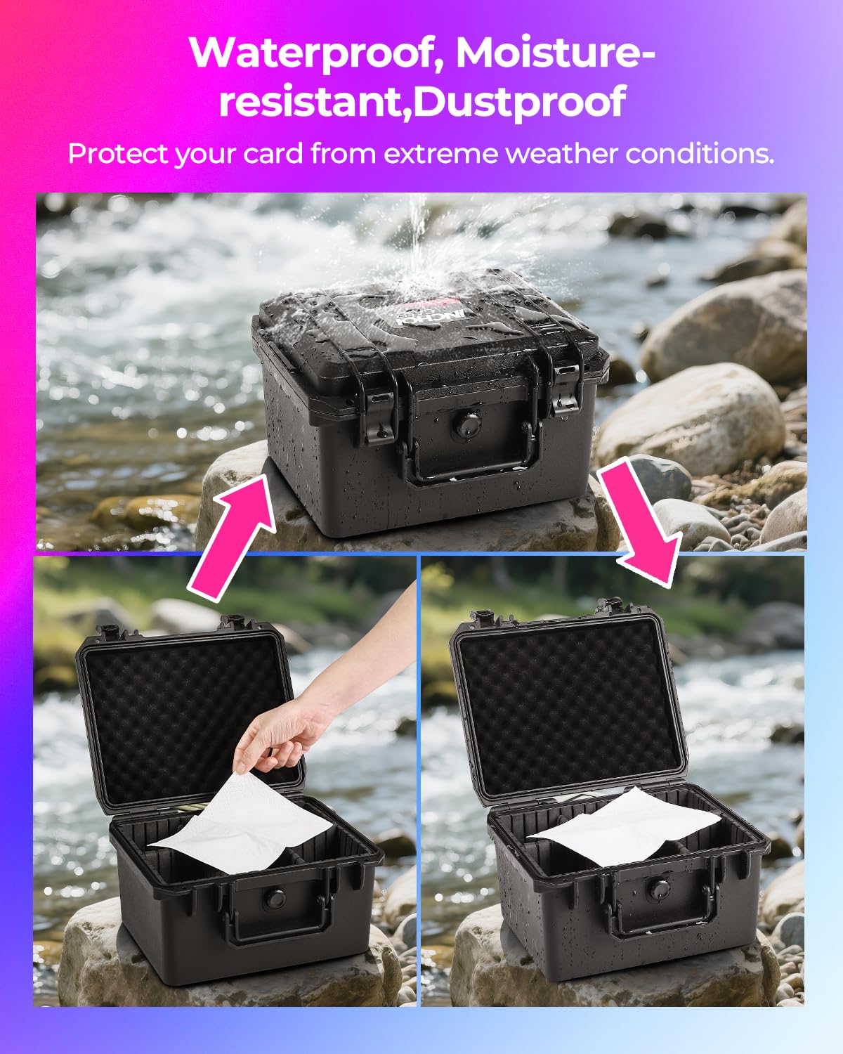 INCHOICASES Card Case – Waterproof Hard Carrying Case for 250+ Graded or Standard Trading Cards