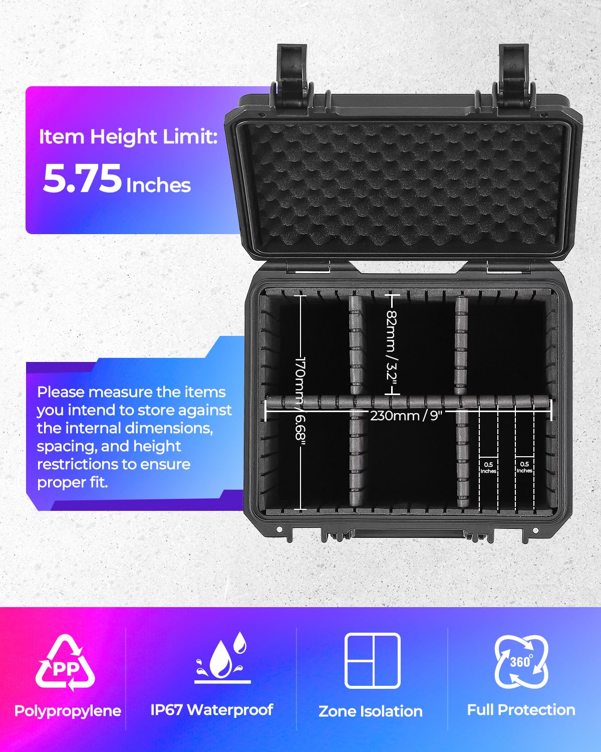 INCHOICASES Card Case – Waterproof Hard Carrying Case for 250+ Graded or Standard Trading Cards