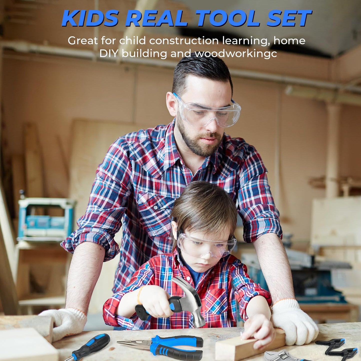 INCLY 24-Pcs Kids Real Tool Set with Tool Bag – Real-World DIY for Kids