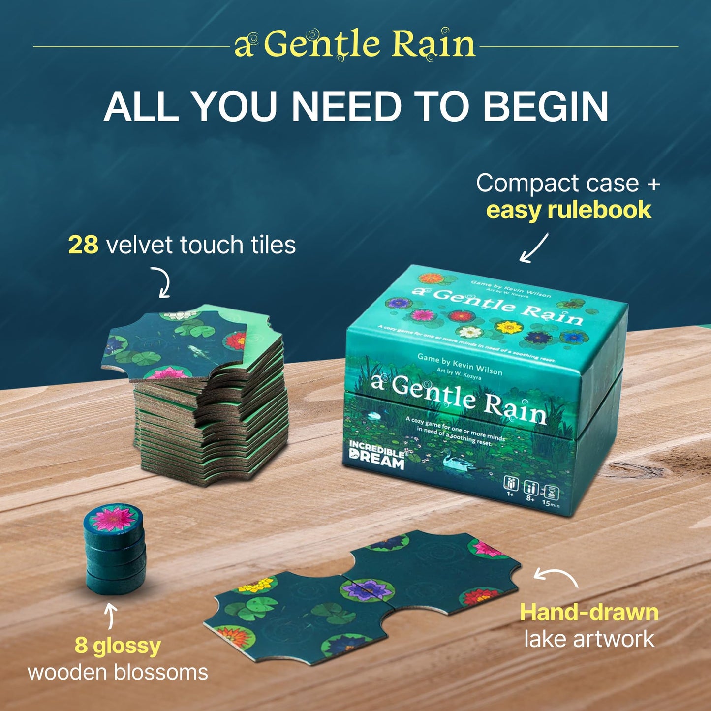 Incredible Dream A Gentle Rain – Calming Tile-Laying Puzzle Game (15-Minute Mindful Play)