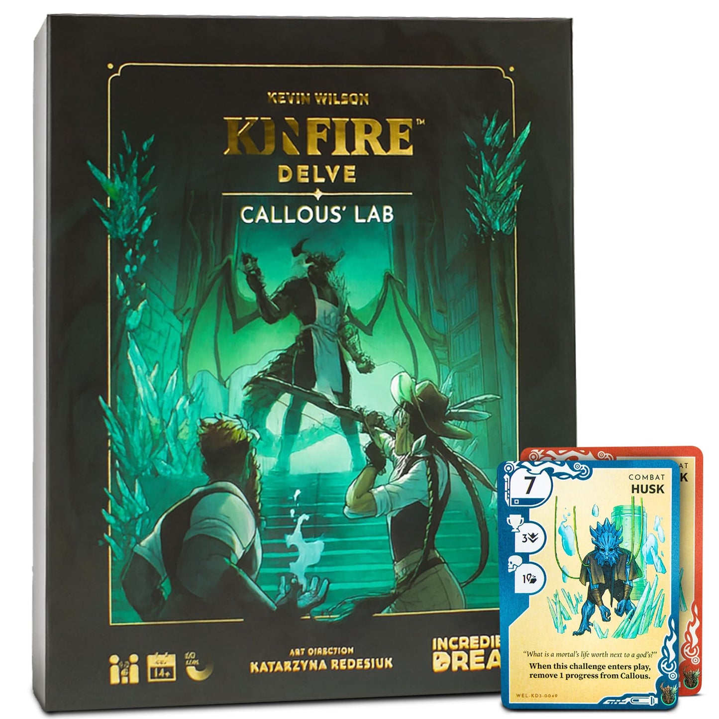 Kinfire Delve: Callous’ Lab – Tactical Solo or 2-Player Card & Dice Game | Incredible Dream