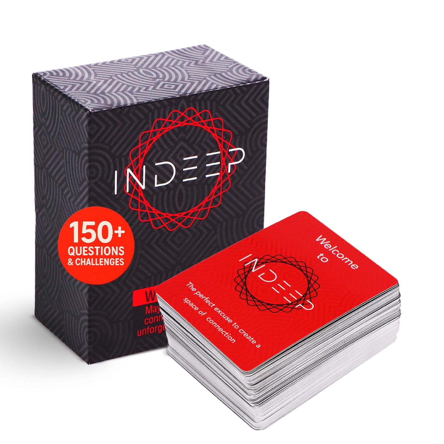 INDEEP Couples Game — 100 Prompts, 15 Deeper Cards, 3 Levels for Date Night