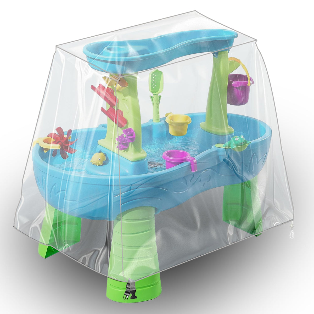IndigoTempest9 Kids Water Table Cover – Transparent PVC, Fits Step2 Rain Showers Splash Pond (Cover Only)