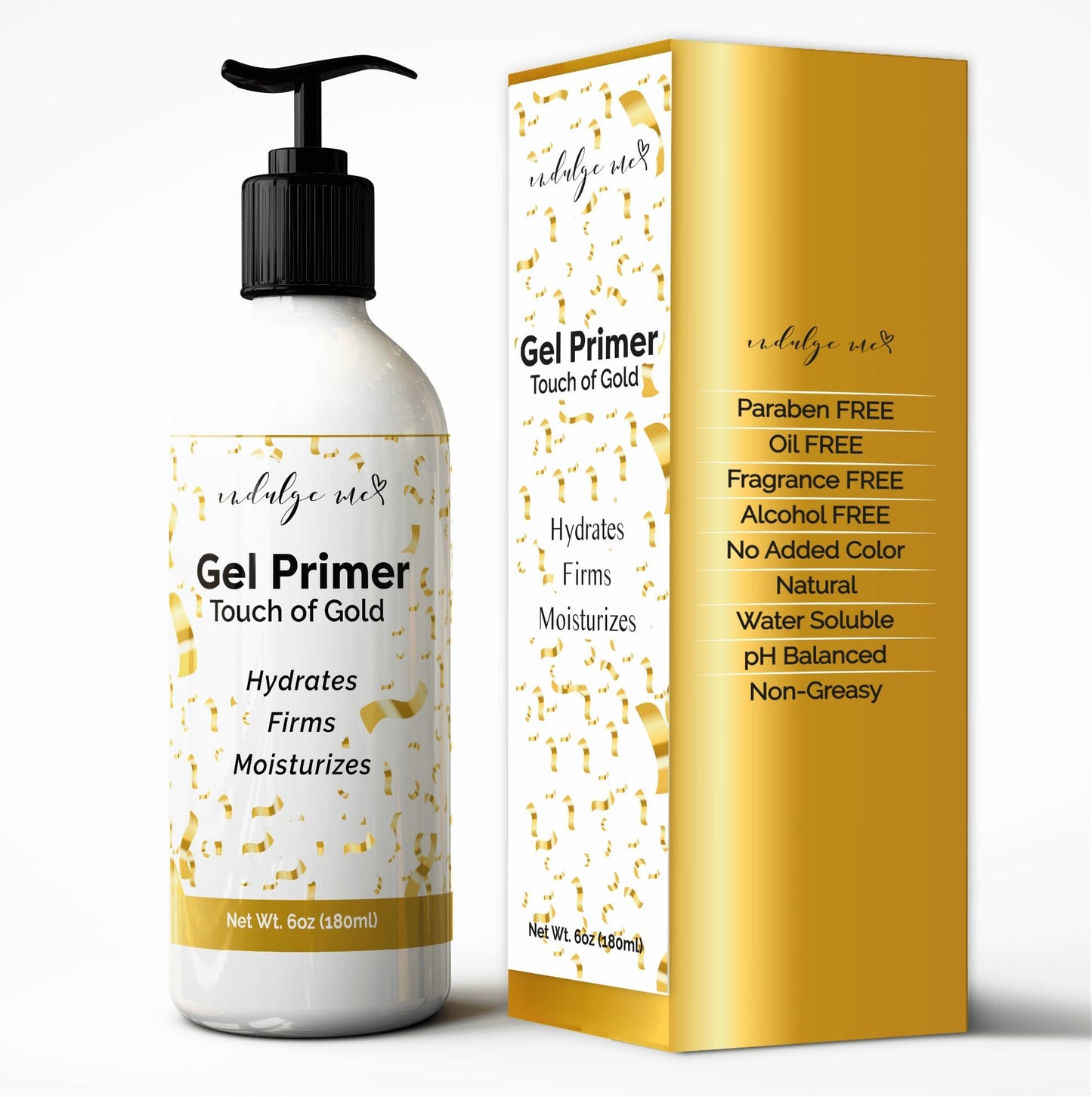 IndulgeMe Conductive Gel – Facial Hydrating Primer with Hyaluronic Acid, Collagen Peptide, Niacinamide & Gold Foil