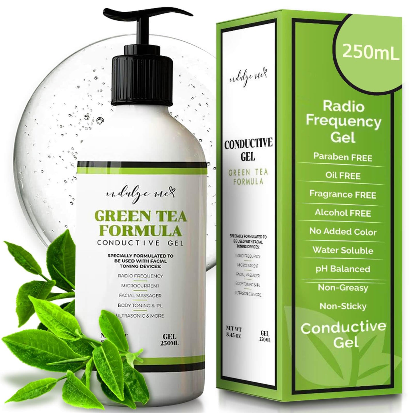 IndulgeMe Facial Conductive Gel for Microcurrent Devices – Korean Green Tea, Aloe & Hyaluronic Acid