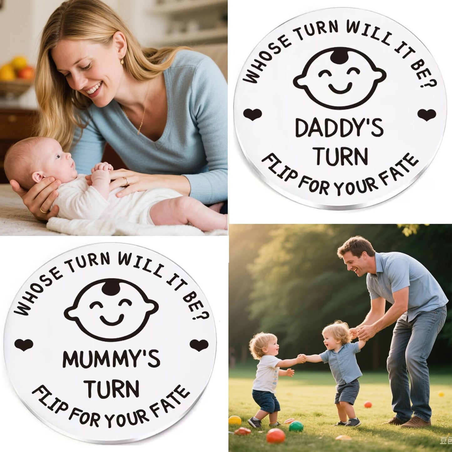 Infanote New Parents Decision Coin – Funny Mom & Dad Gift