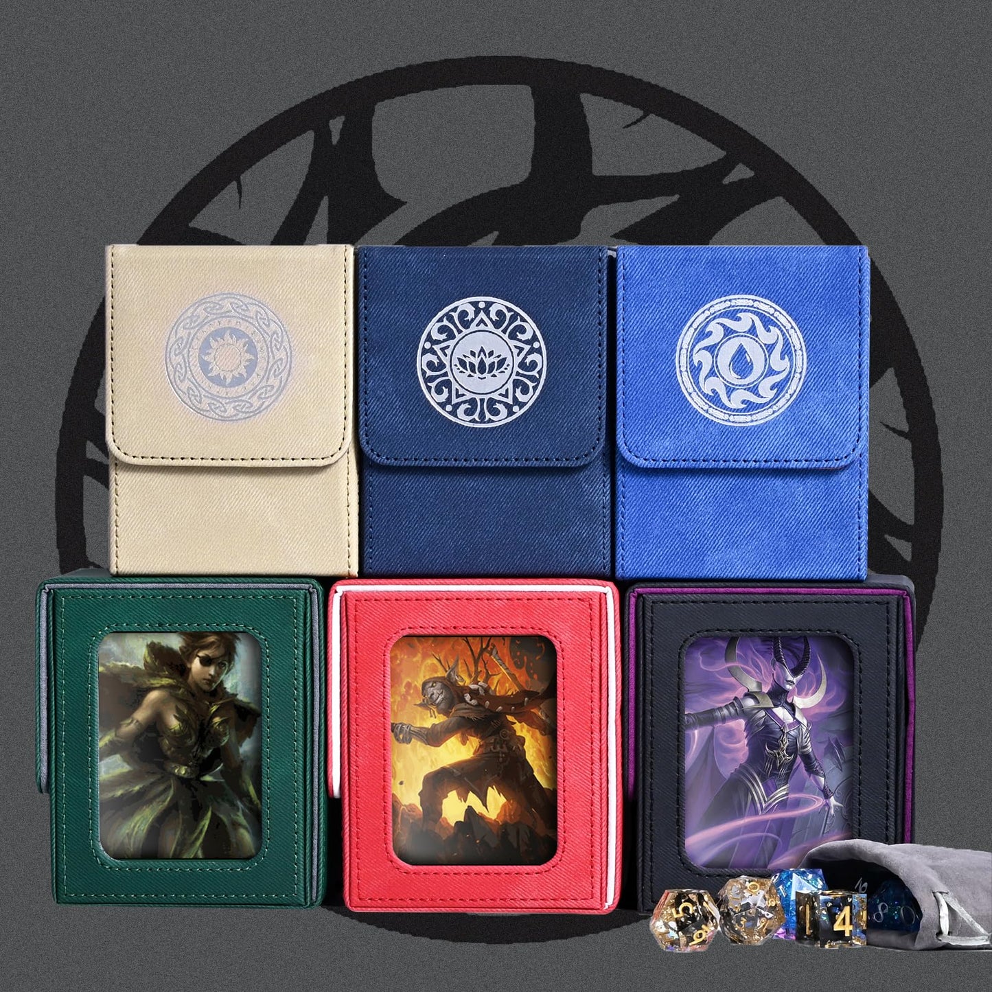Infinity Guard MTG Card Deck Box – Commander Display, 100+ Double-Sleeved Cards, Magnetic Closure (Black & Purple)