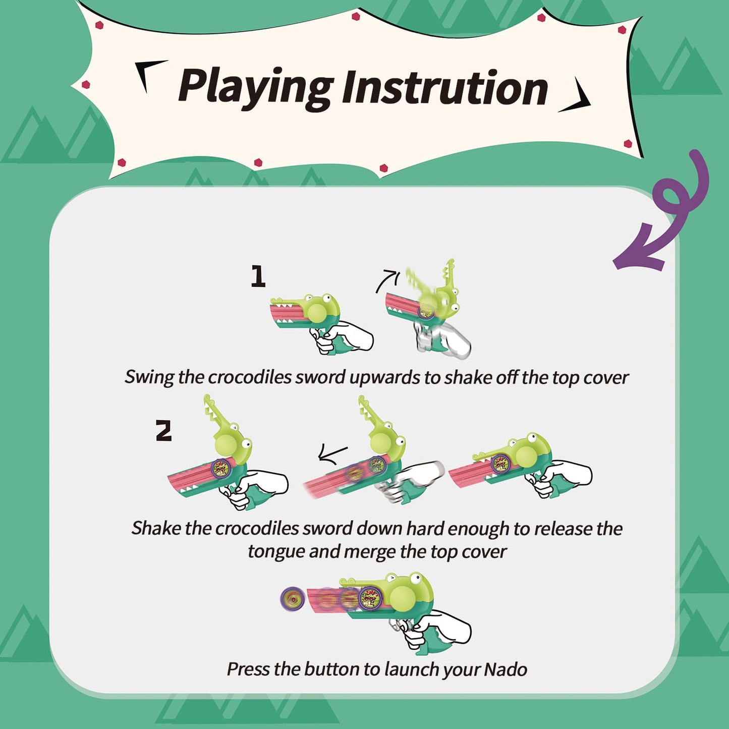 Infinity Nado NFINITY NADO Spinning Top with Crocodile Launcher – Battle Top for Kids