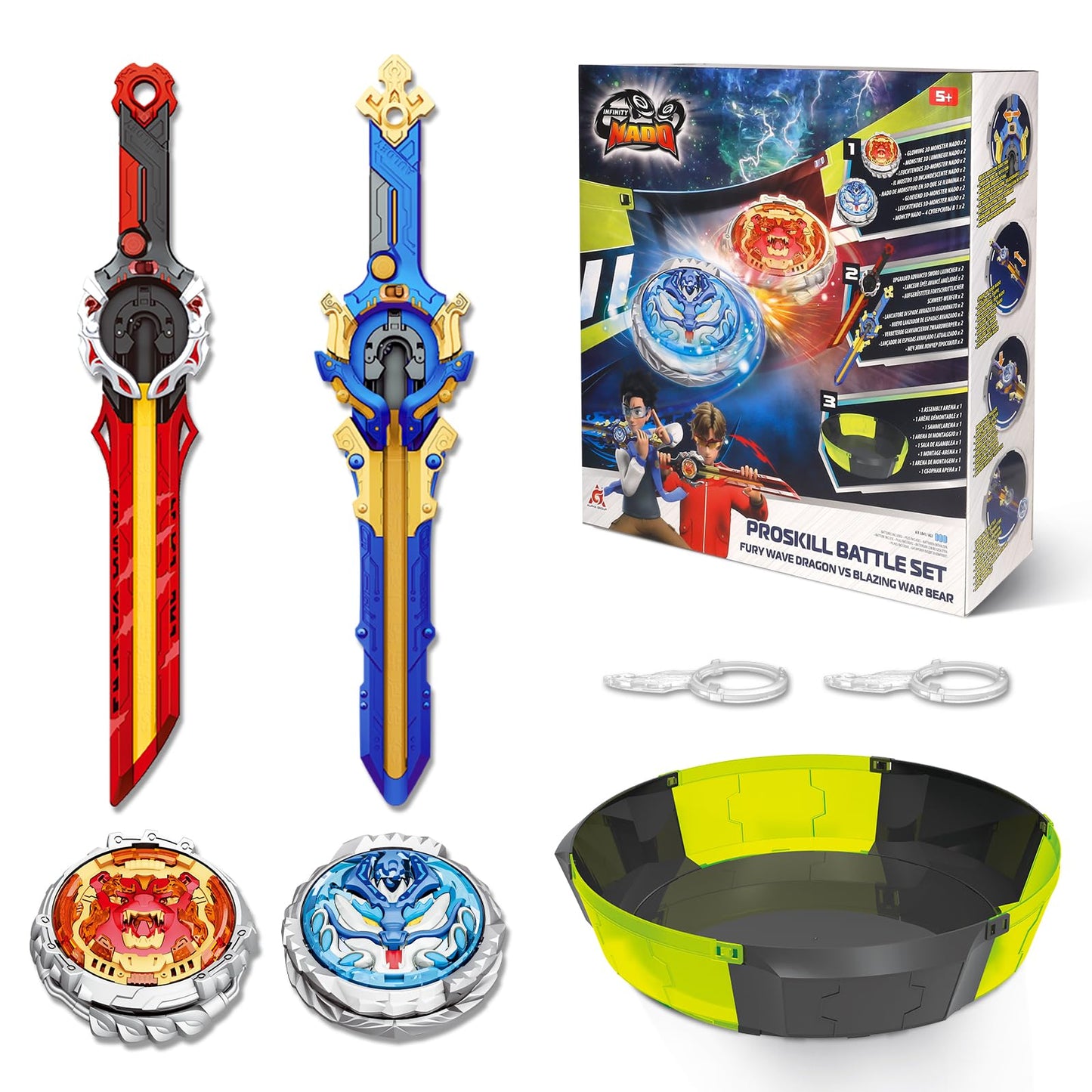 Infinity Nado Battle Set | Modular Stadium Arena, Infinite Acceleration, Glowing Metal Battle Tops