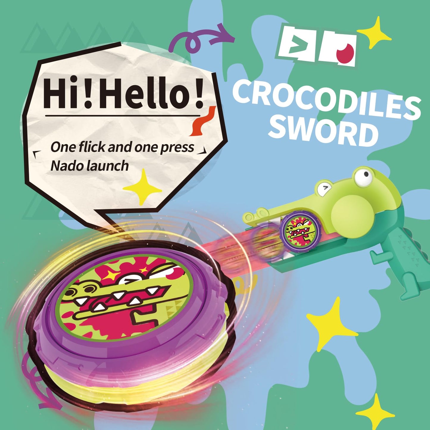 Infinity Nado NFINITY NADO Spinning Top with Crocodile Launcher – Battle Top for Kids