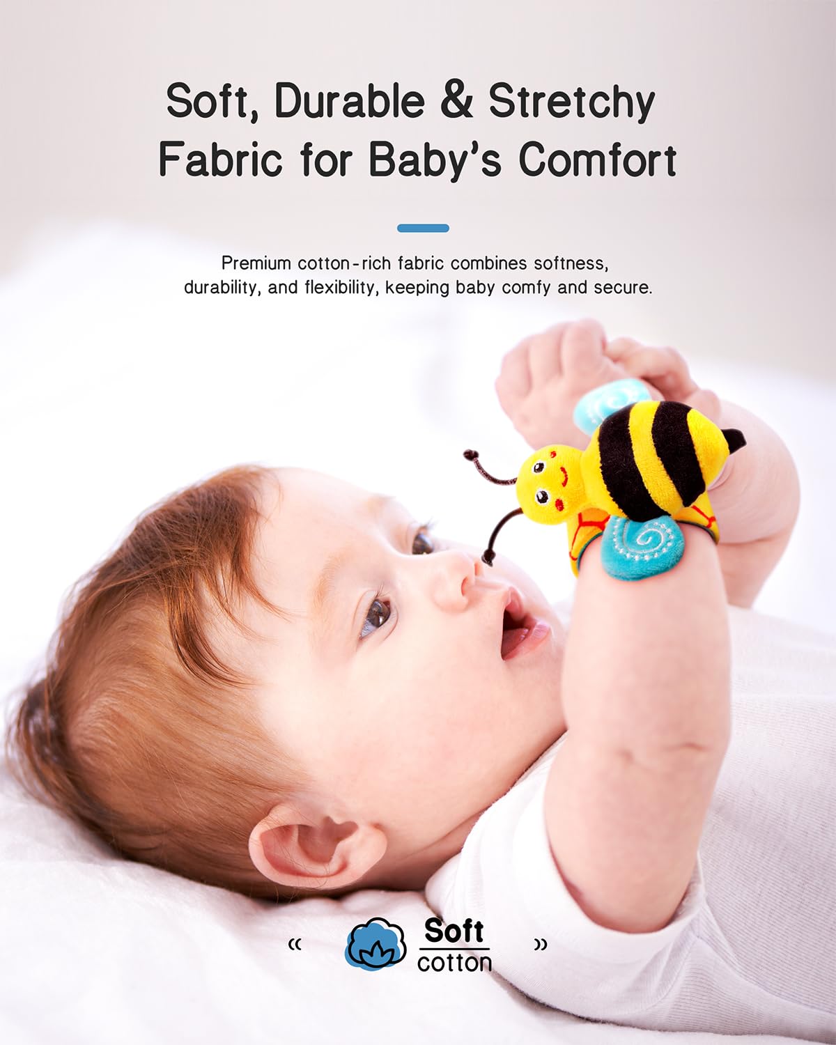Infinno Baby Wrist Rattle Socks & Foot Finders Set – Bright Sensory Toys for 0-12 Months