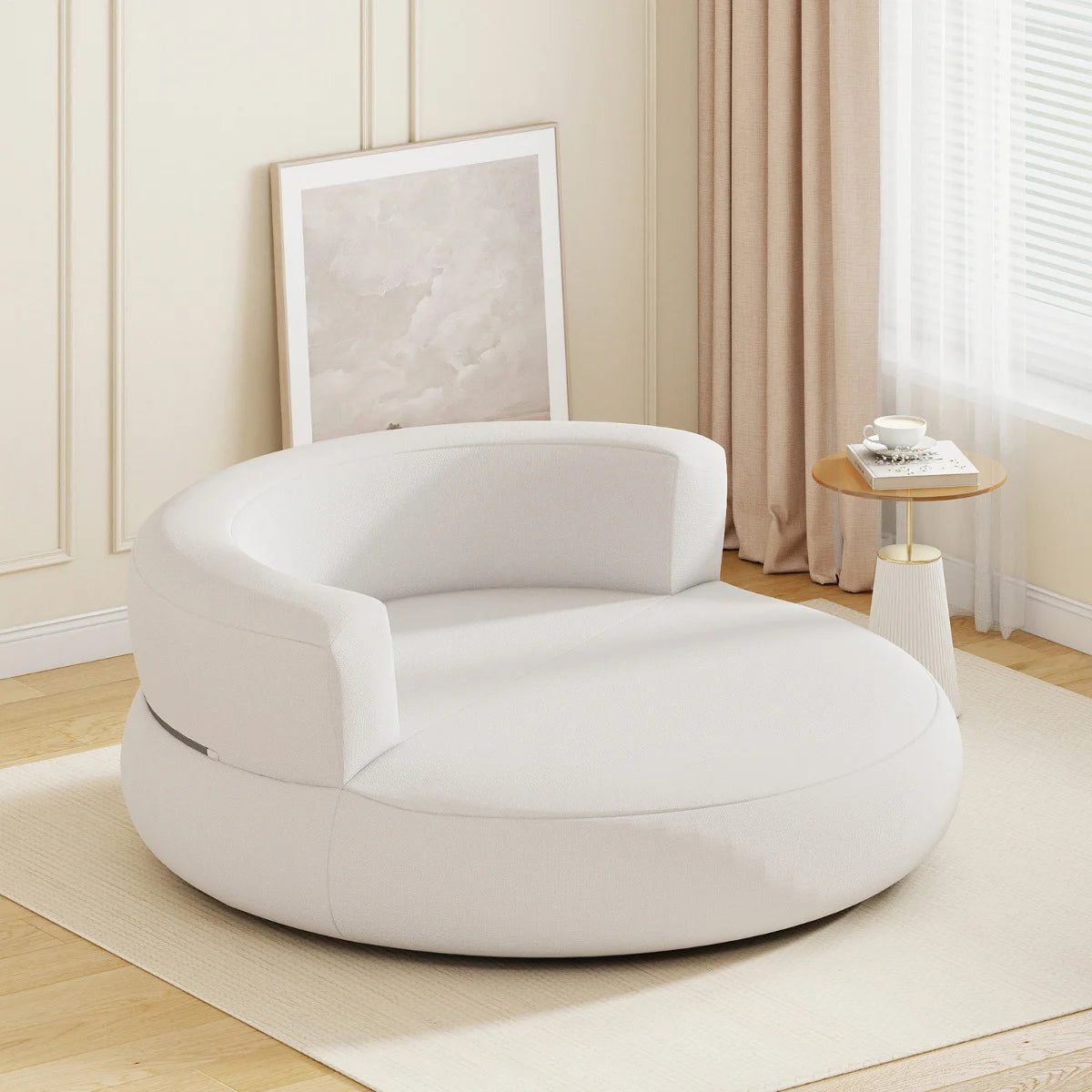 Inflatable Couch Inflatable Lounger Air Sofa with Detachable Cover-Grey