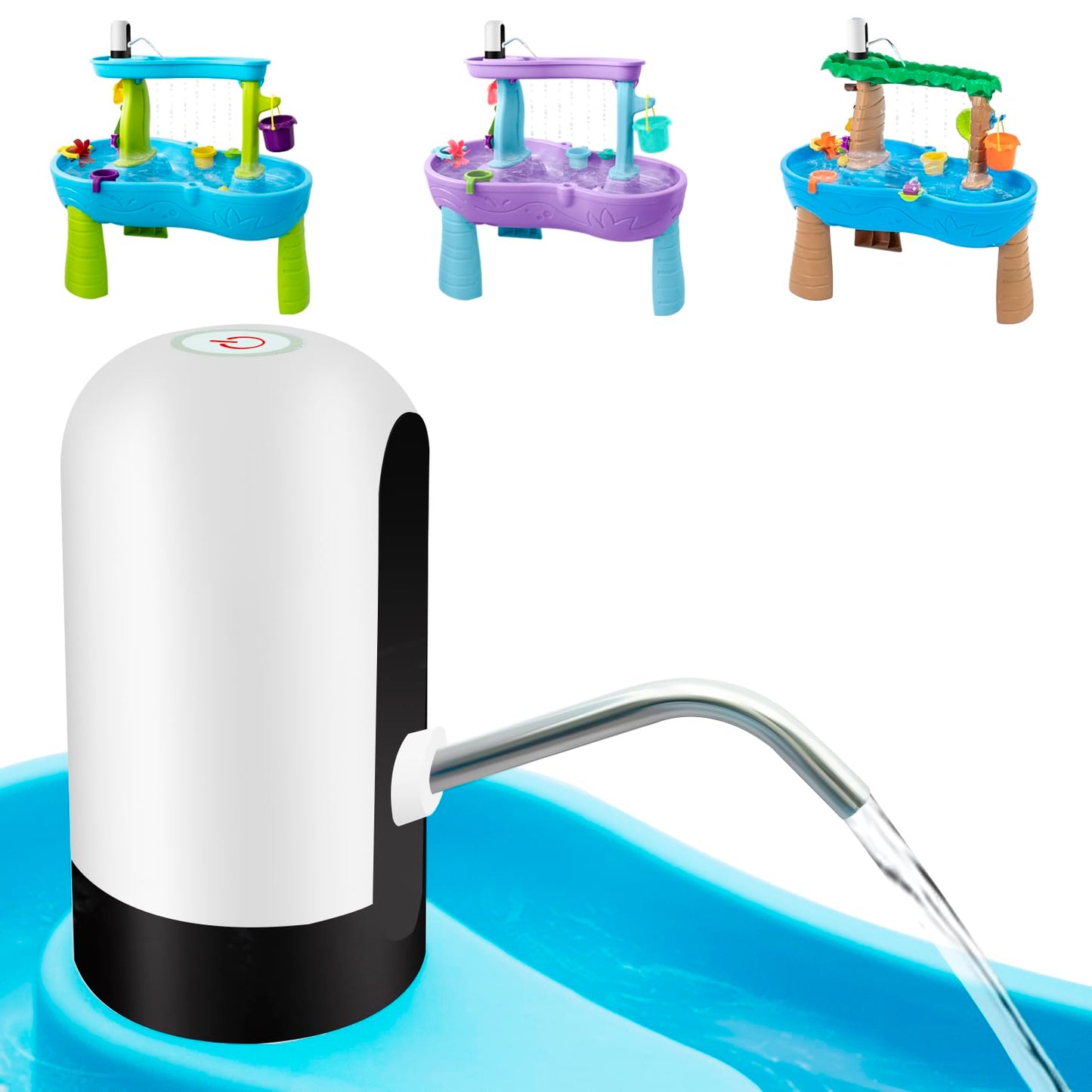 Infowush Water Table Pump – 3 Hours of Non-Stop Outdoor Water Play (Battery-Powered)