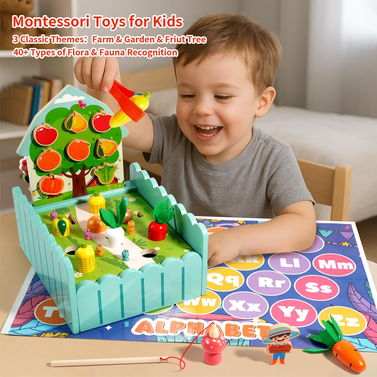 INIFEIDALA Montessori Farm Toy for Toddlers – Fine Motor Skills & Early Learning | Wooden Educational Toy