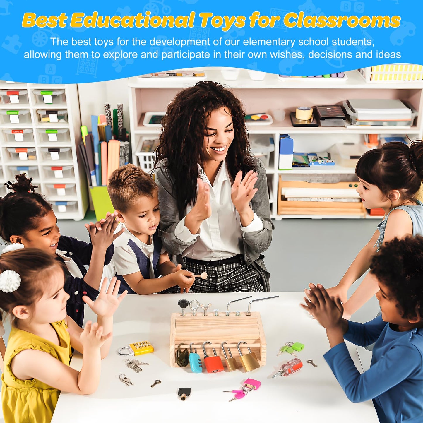 INIFEIDALA Montessori Screwdriver Board Set – Locks & Keys Toy for 3–5 Year Olds | Fine Motor & STEM