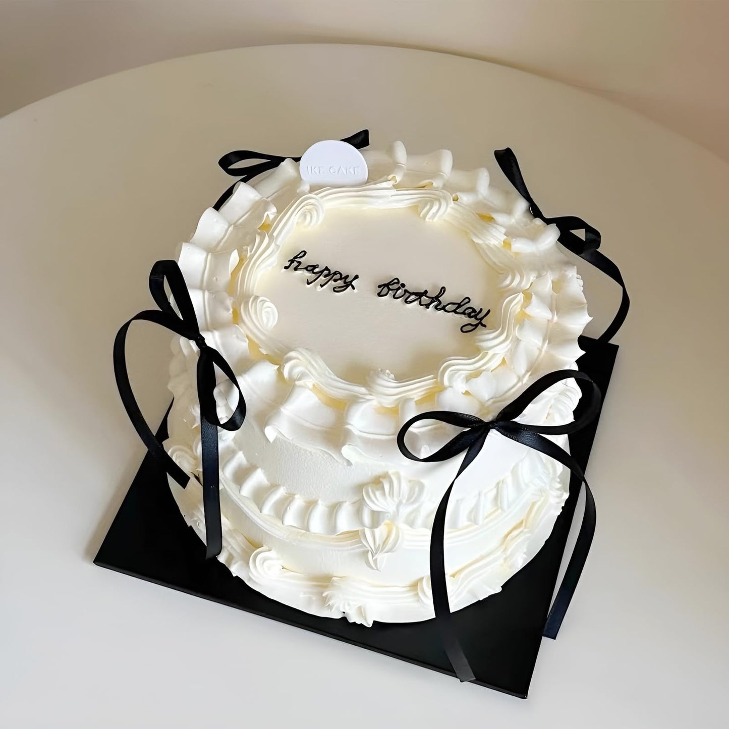 iNINGER 20Pcs Black Bows Cake Toppers – Fabric Cake Decorations for Birthdays, Weddings & Gifts
