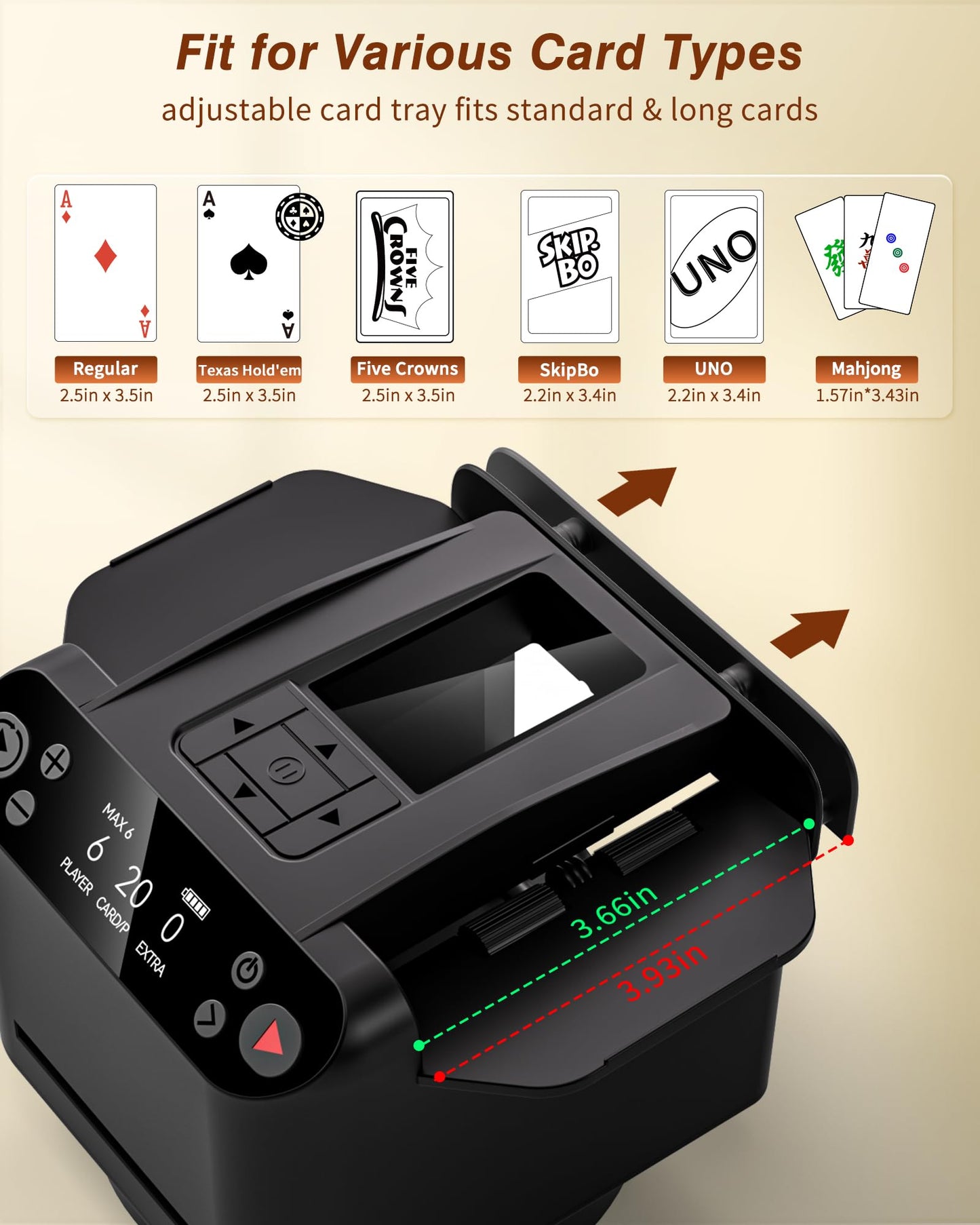 INNCNN 2-in-1 Automatic Card Shuffler & Dealer Machine for 1-12 Players | USB-C Rechargeable