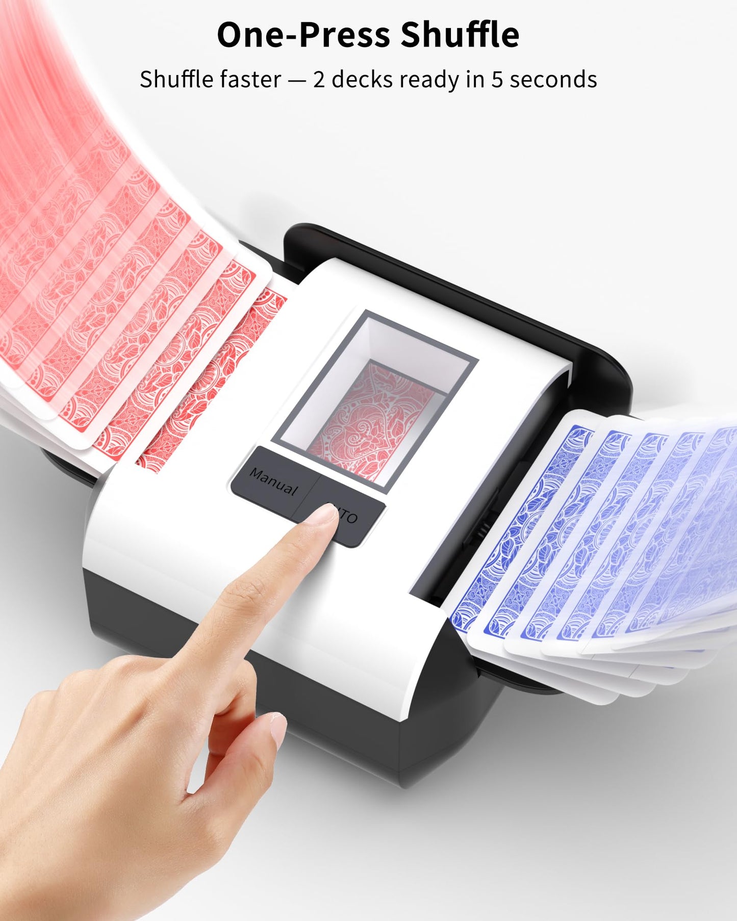 INNCNN Auto Card Shuffler for 1-2 Decks – USB-C, 5s Shuffle, Quiet 65dB
