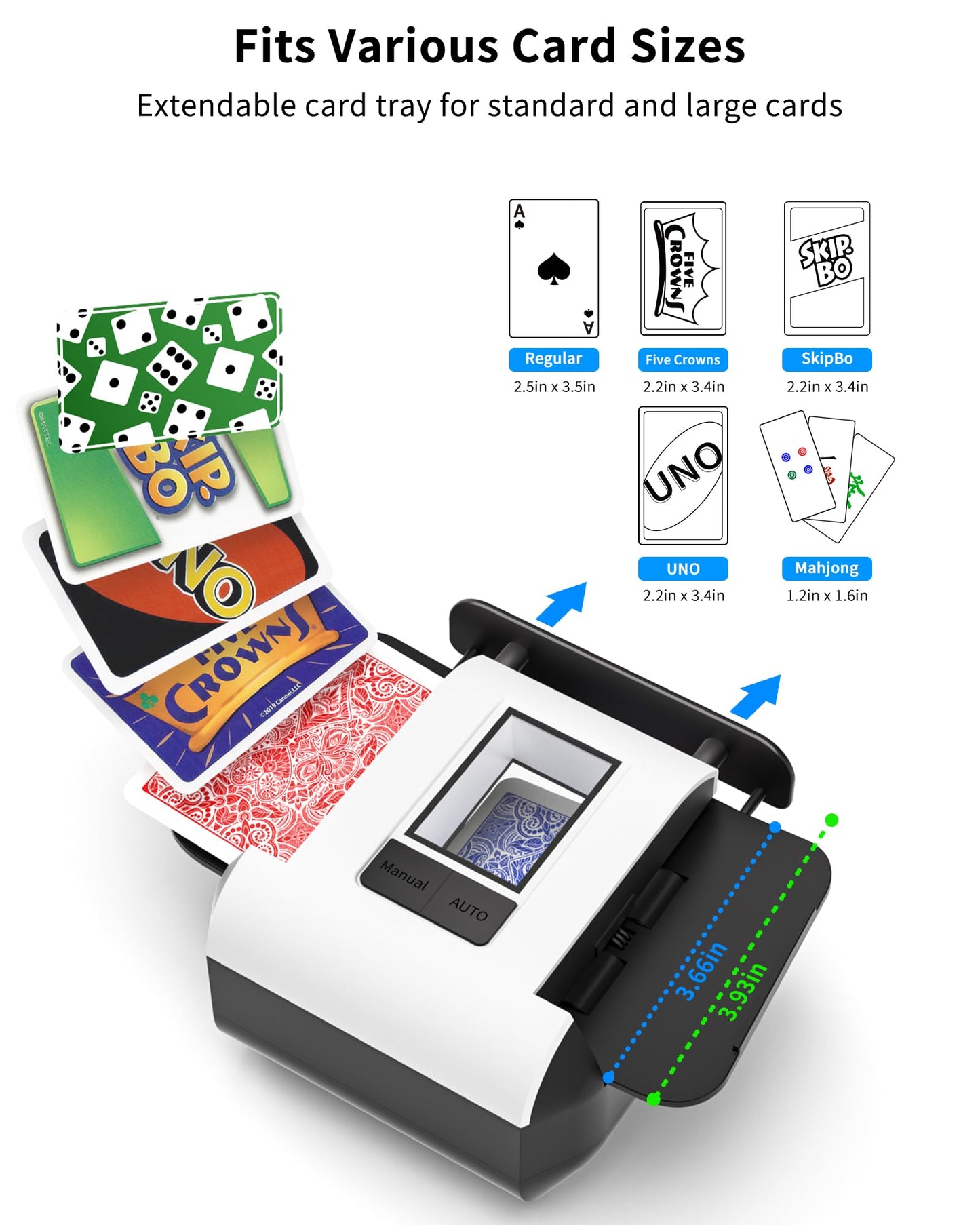 INNCNN Auto Card Shuffler for 1-2 Decks – USB-C, 5s Shuffle, Quiet 65dB