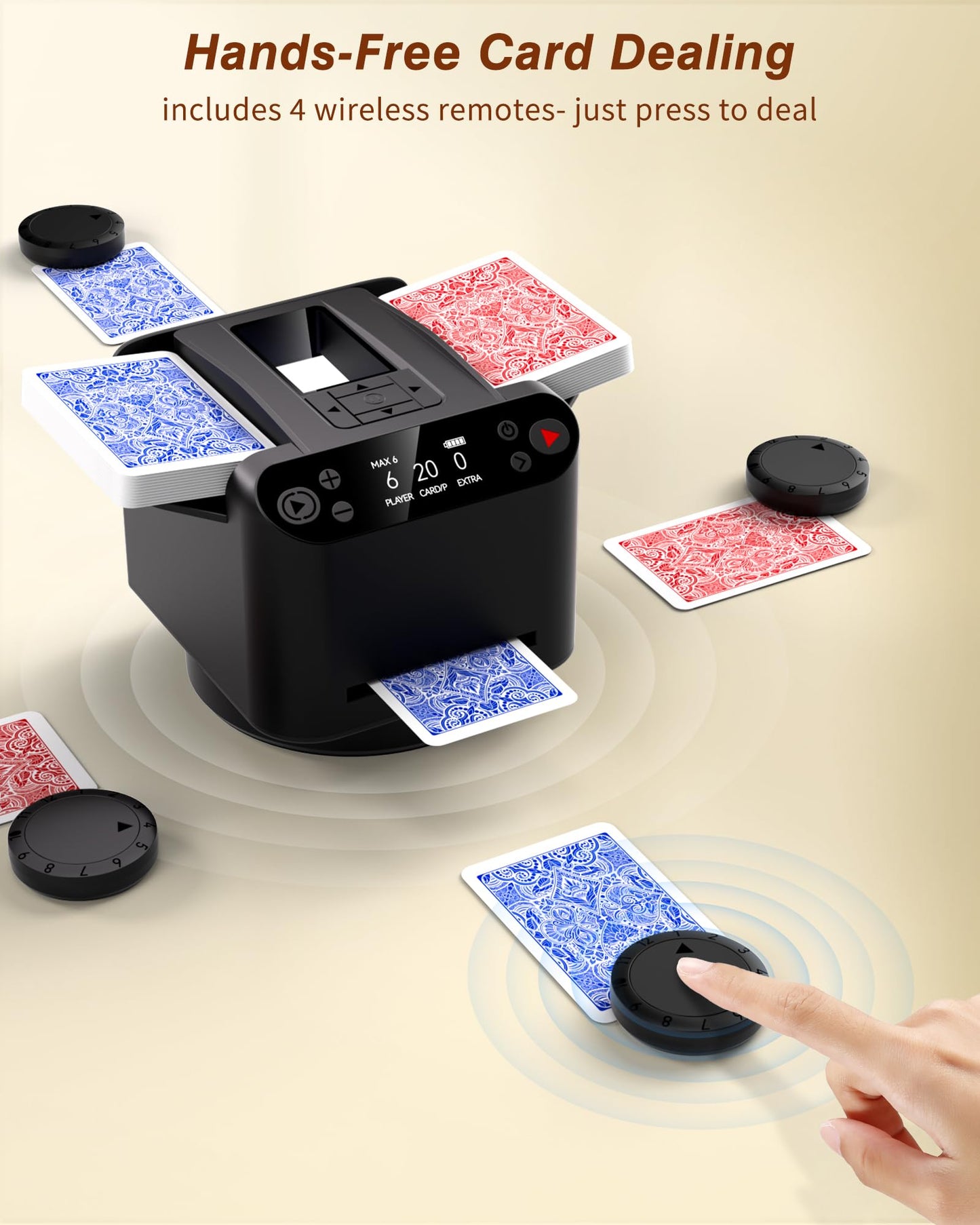 INNCNN 2-in-1 Automatic Card Shuffler & Dealer Machine for 1-12 Players | USB-C Rechargeable